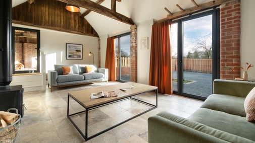 The sitting and dining room at Mose Barn, Shropshire